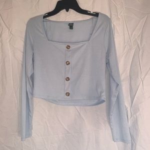 Light blue, long sleeve shirt